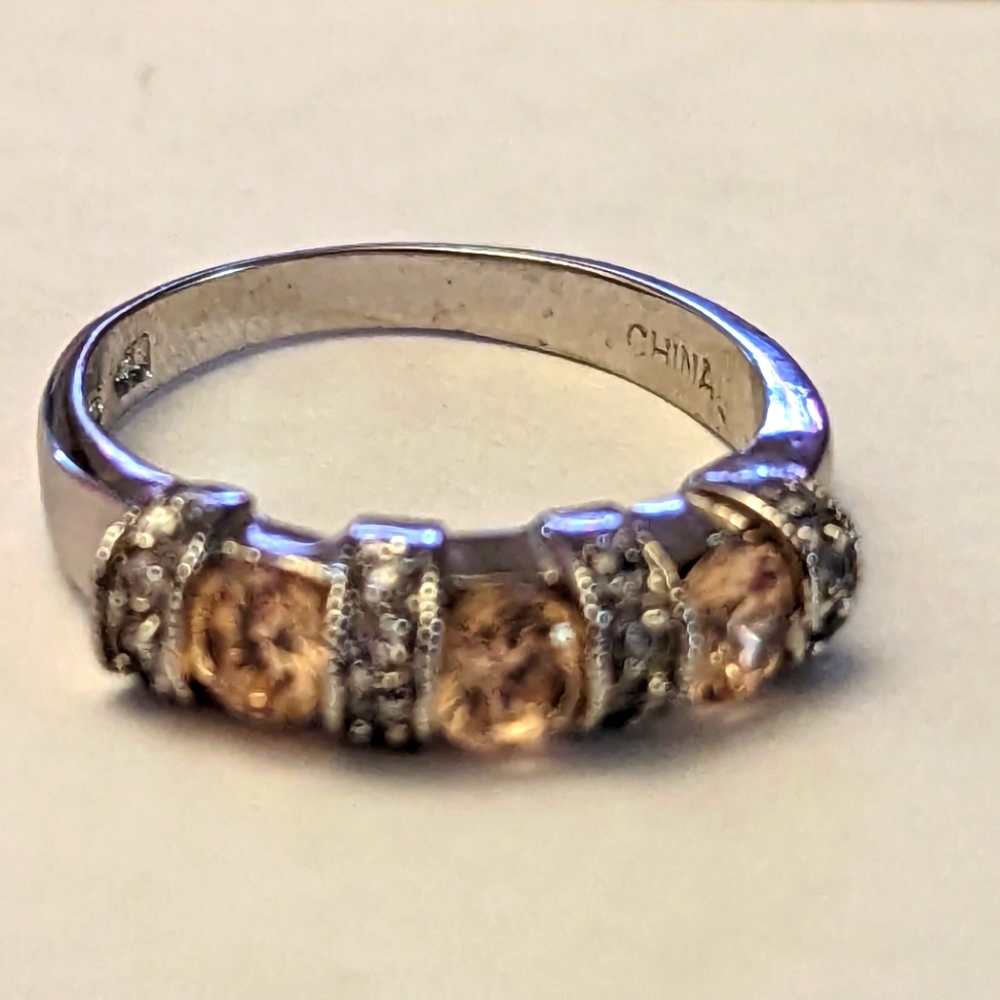 Sterling silver and CZ* ring
